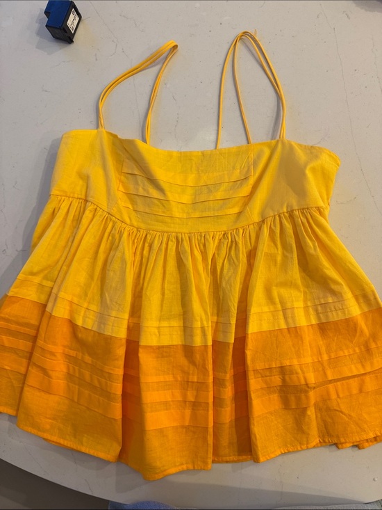 STAUD Tops - Staud Yellow Two-Tone Spaghetti Strap Top size 8